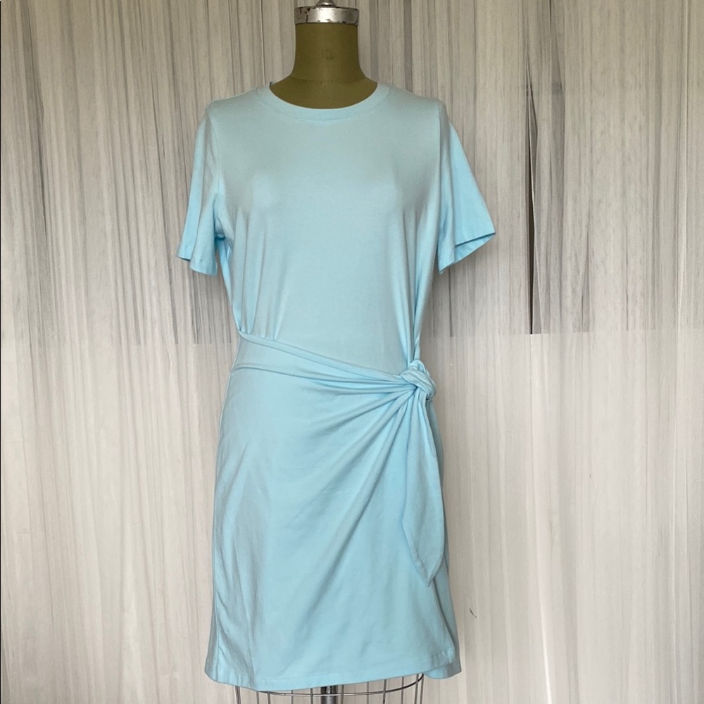 ON 34th Tie Side Light Blue Women's T-Shirt Dress Medium